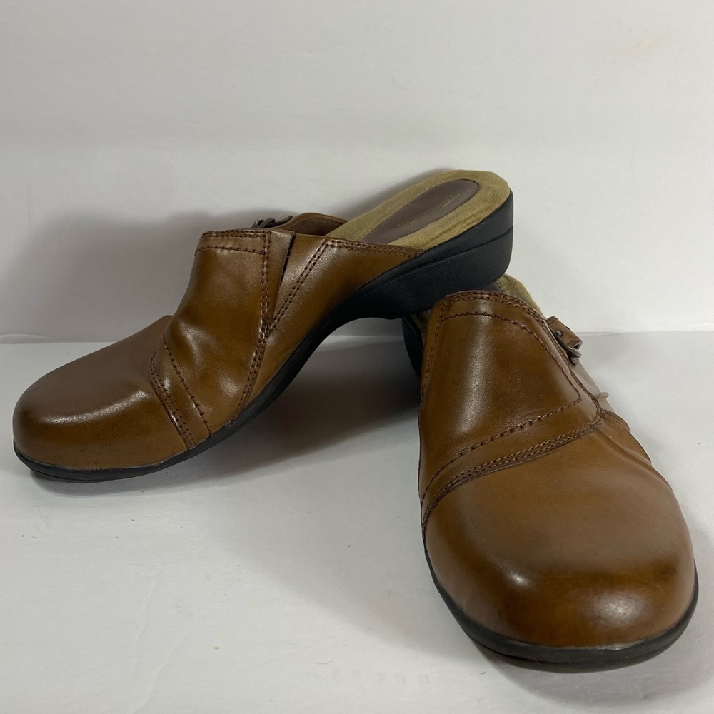 Thom Mcan Brown Leather Slip-On Shoes - Size 8